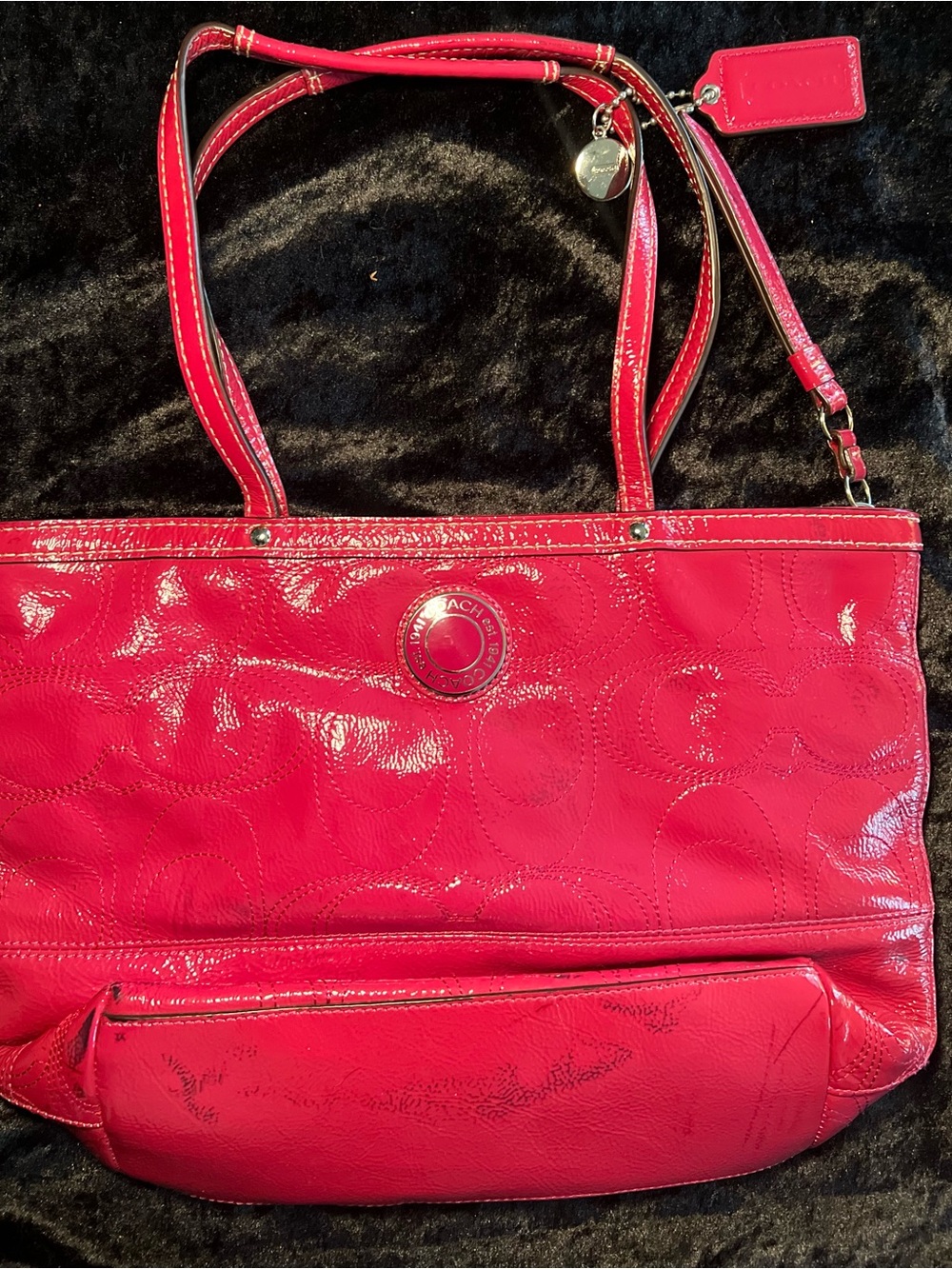 Coach Patent Leather Tote in Hot Pink